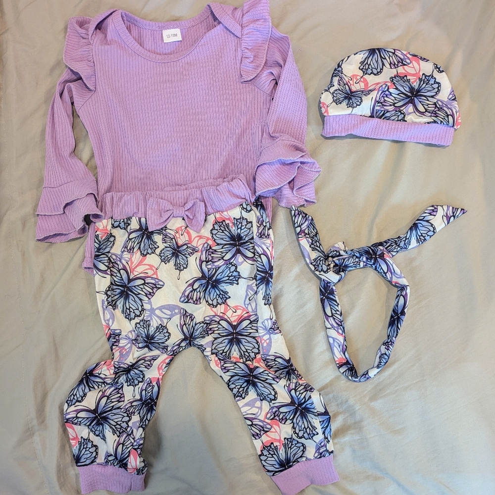 Purple Butterfly 12-18 Month Set